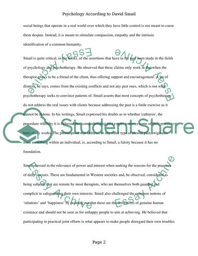 Psychology According to David Smail