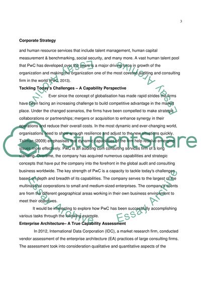 Understanding PricewaterhouseCoopers Strategic Resources