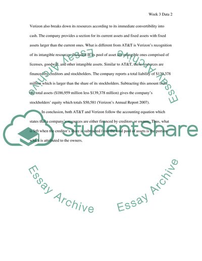 The accounting equation. AT&T and Verizon