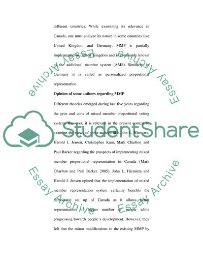 Mixed Member Proportional Representation