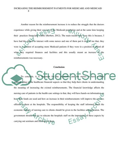 Increasing the Reimbursement Payments for Medicare and Medicaid