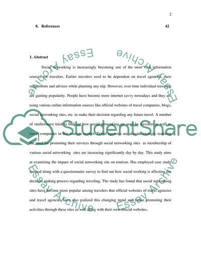 The Impact of Social Network in Tourism