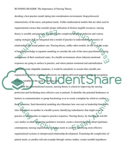 The Importance of Nursing Theory