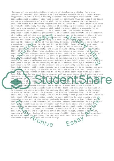 Business Function and Processes. (Coca Cola Company)