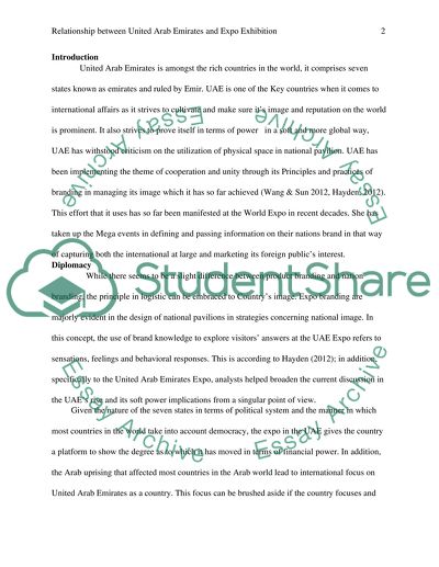 Relationship between the United Arab Emirates and Expo Exhibition