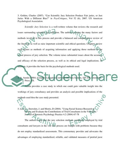 Jury Selection and Psychology of the American Jury