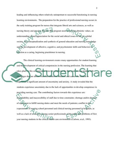 Critical analysis of the learning environment in the community