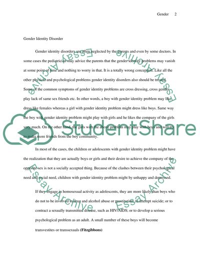 Gender Identity Disorder and Psychosexual Problems in Children and Adolescents