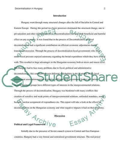 Decentralization in Hungary