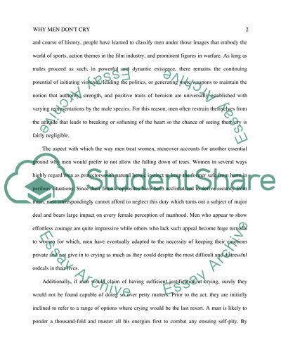 Why Men Dont Cry Analysis