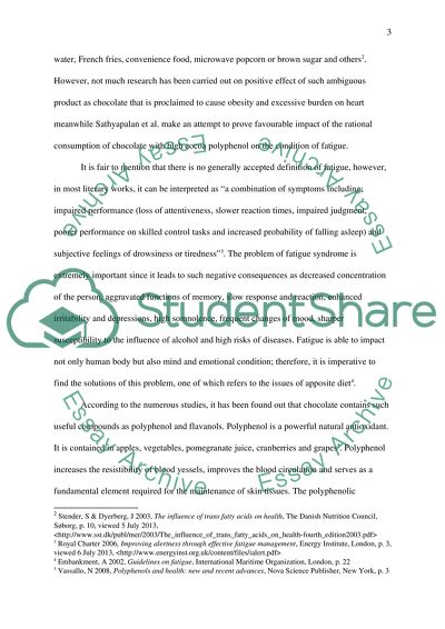 High Cocoa Polyphenol Rich Chocolate in Reducing Chronic Fatigue Syndrome