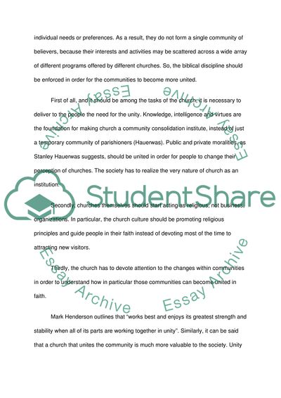 A Church as One of the Important Foundations of Community