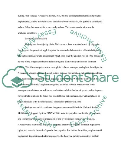 Failure of General Juan Velasco Alvarados Peruvian Regime