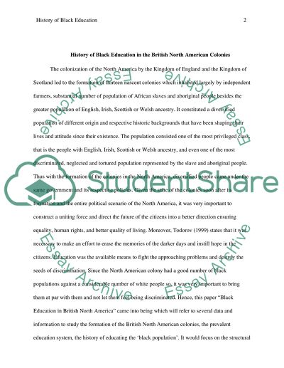 Black Education in British North America