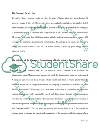 Shareholder Structure and Risk Profile of British Petroleum