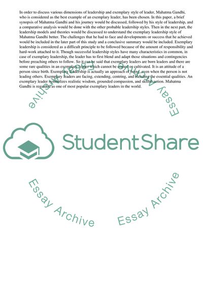 The Exemplary Leadership Style