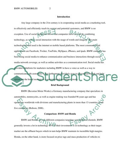 Investigate the BMW Automobiles - one of the global companies