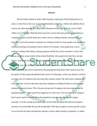 Effectiveness of Online Training Versus Traditional Face-to-Face Training