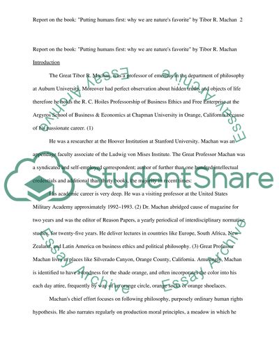 Putting Humans First : Why We Are Natures Favorite