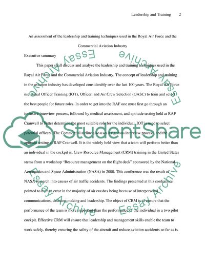 Theories of Leadership and Management in the Royal Air Force