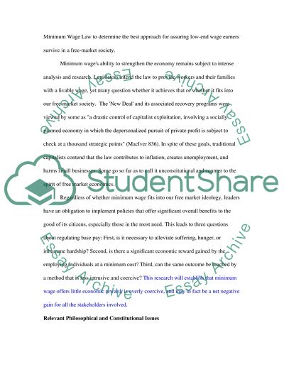 The Minimum Wage Law