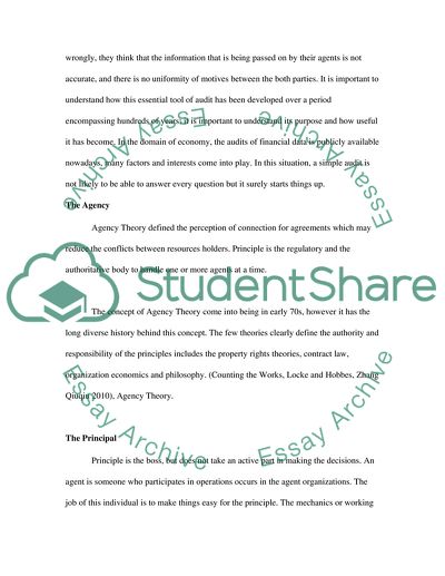 Relationship between Principle and Agents