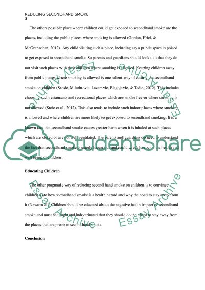 Reducing Secondhand Smoke on Children