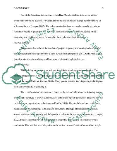 Marketing - Ways in Which E-Commerce Is Practiced