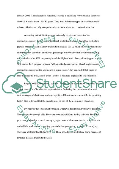 Sex Education at Schools