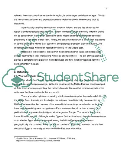 Key Causes of the Middle East Instability Since the End of the Second World War