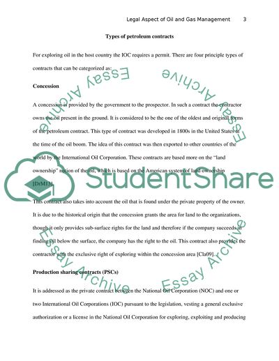 Legal Aspect of Oil and Gas Management