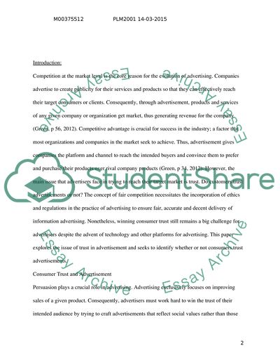 Advertising and Trust