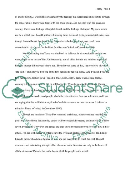 terry fox scholarship essay examples