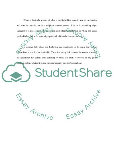 Ethics and Leadership