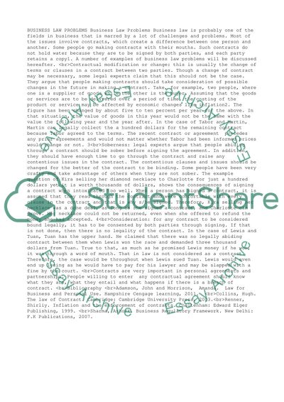 Business Law Problems