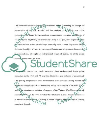 Is the Environment a Security Threat or Are We a Threat to the Environment