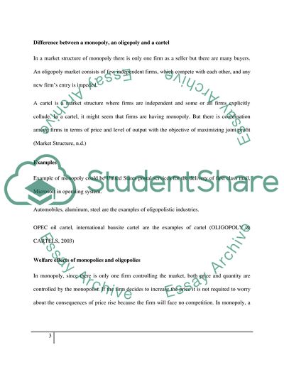 Difference Between a Monopoly, an Oligopoly and a Cartel