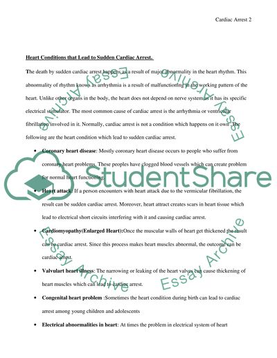 Cardiac Arrest Research Paper