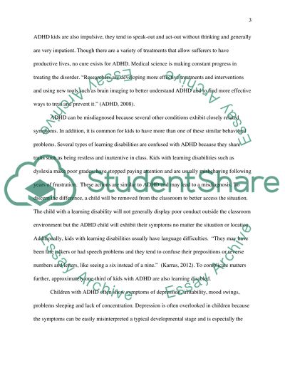 Characteristic of Attention Deficit Hyperactivity Disorder