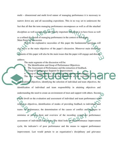 Managing performance