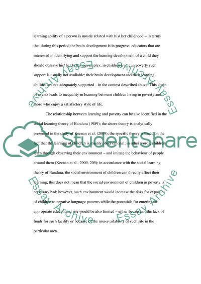 Whether or Not Poverty Has an Impact on Brain Development and Learning