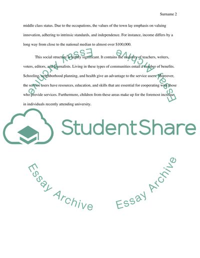 What type of social structure most resembles the kind of town you grew up in