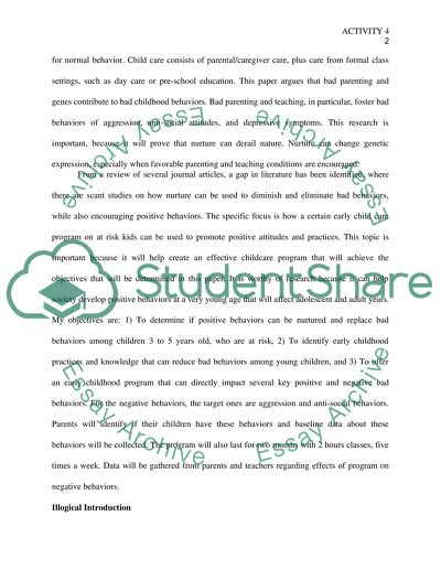 Positive and Negative Childhood Behaviors