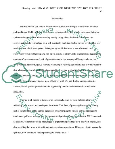 How Much Love Should Parents Give to their Child