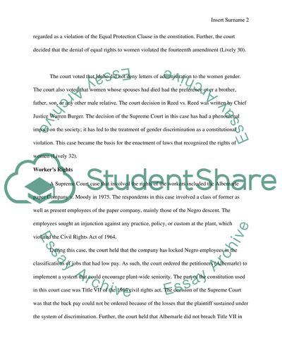 The Rights of Women in the Court Cases