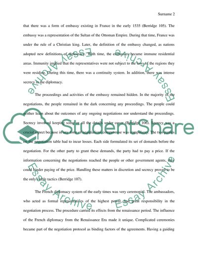 French System and the Modern Diplomacy