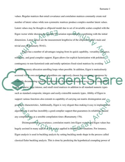 Application of Eigen Analysis
