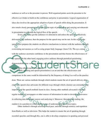 Public Speaking and Speech Presentation