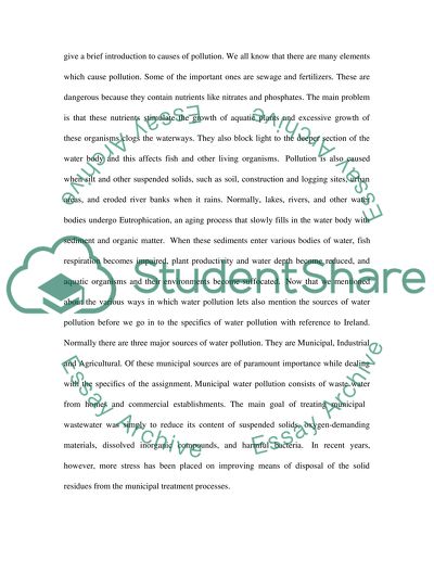 Phosphorus, Nitrogen & Microbiological based water pollution from municipal sources