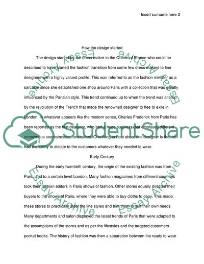 The Development of Fashion Design in Twenty Century